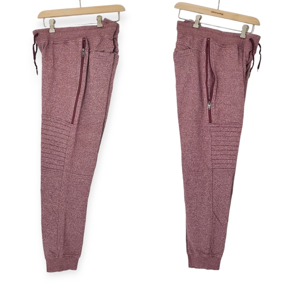 Rebel Minds Mens Burgandy Space-dye Sweatpants Activewear size LG - Picture 2 of 5